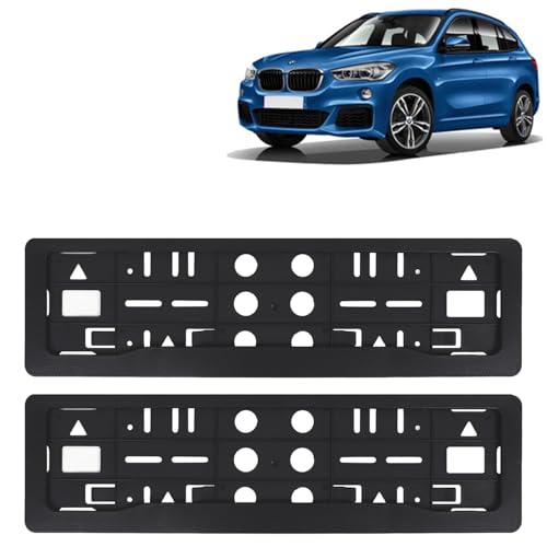 Image of KINGSWAY X1 Car Number Plate Frames for All 2015 Onwards Models of B-MM-W Car Registration Plate Holders, Black Licence Plate Covers (Front and Rear), Universal Size 51.5 x 14.5 cm
