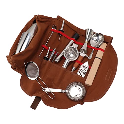 Kit portátil bartender 18 piezas acero inoxidable miniatura 7