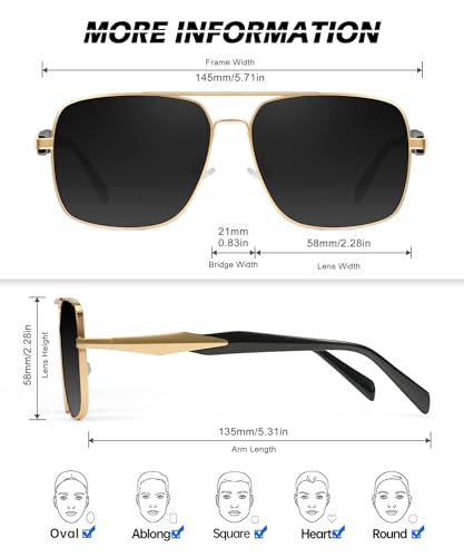 NSSIW Aviator-Sunglasses-for-Men Mens-Sunglasses Polarized Sun-Glasses: Pilot Sunglasses UV Protection for Driving Fishing - Image 4