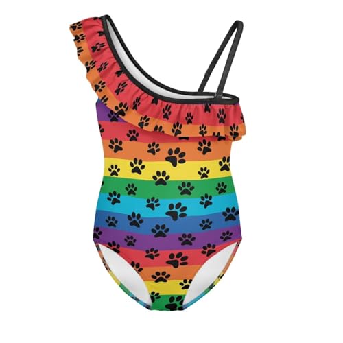 Image of Girls Swimsuit One Piece Ruffle Swimsuit Non-Slip Straps UPF 50+ for Girls Size 3-14 Years