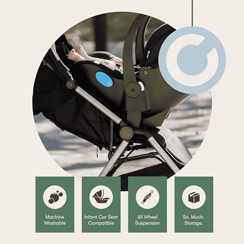 Colugo The One Stroller - Lightweight Easy Fold Compact Toddler and Baby Stroller for Travel, Large Storage Basket, One Hand Fold, Includes Raincover, Bumper Bar, Cupholder (Cool Grey)