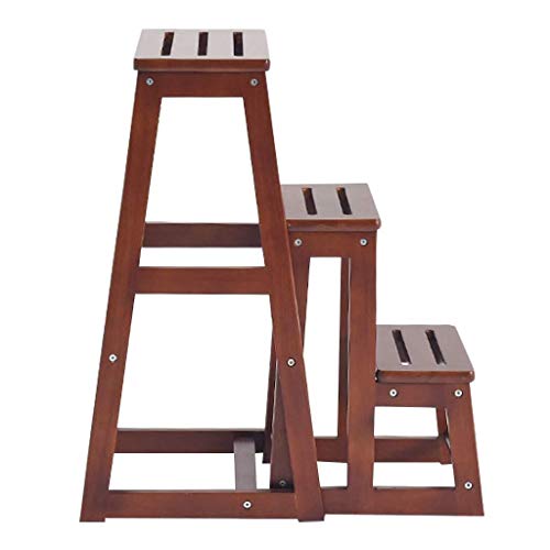 Taburete de escalada multifunción DASHADAO de madera con estante de almacenamiento 2