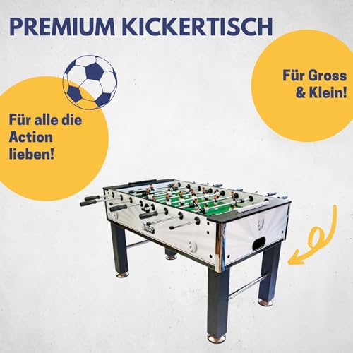 BEST SPORTING Premium Kickertisch Erwachsene mit großer 118x68 cm Spielfläche I Für spannende Duelle der richtige Tischfussballtisch I Robuster Tischkicker Profi in hochwertiger Ausführung – Bild 3