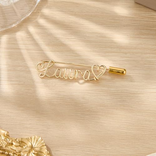 Handmade Brooches and Pins for Women Personalized - Custom Hat Pins - Initial Lapel Badge for Backpacks - Business Event Name Tags - Letter Bridesmaid Gifts3