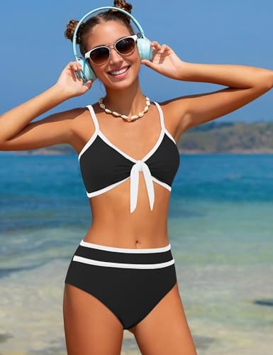 Image of Girls Swimsuit Bikini Set and Cover Up Skirt 3PCS Bathing Suit Removable Knot Dual-Use Girls Swimsuits Size 7-16