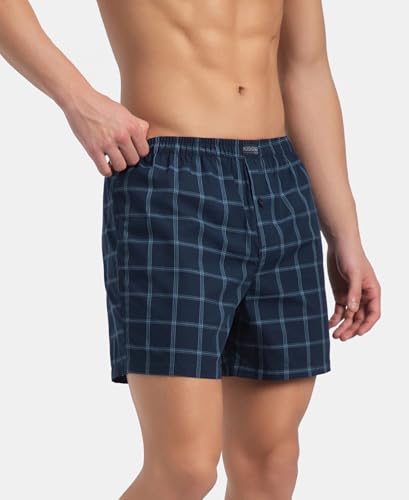 Image of Jockey 8222 Men Super Combed Mercerized Cotton Woven Checkered Inner Boxers with Ultrasoft and Durable Inner Waistband (Pack of 2, Colors & Prints May Vary)