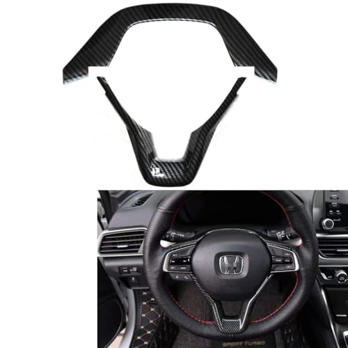 Image of Print Interior Steering Wheel Cover Trim Decals Emblem Sticker for Honda Accord 10th Gen 2018-2022 (Carbon Fiber)