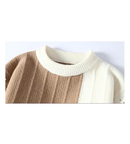 Men’S Color Block Knit Sweater Outdoor Crewneck Winter Warm Jumper Loose Fit Pullover Sweater2