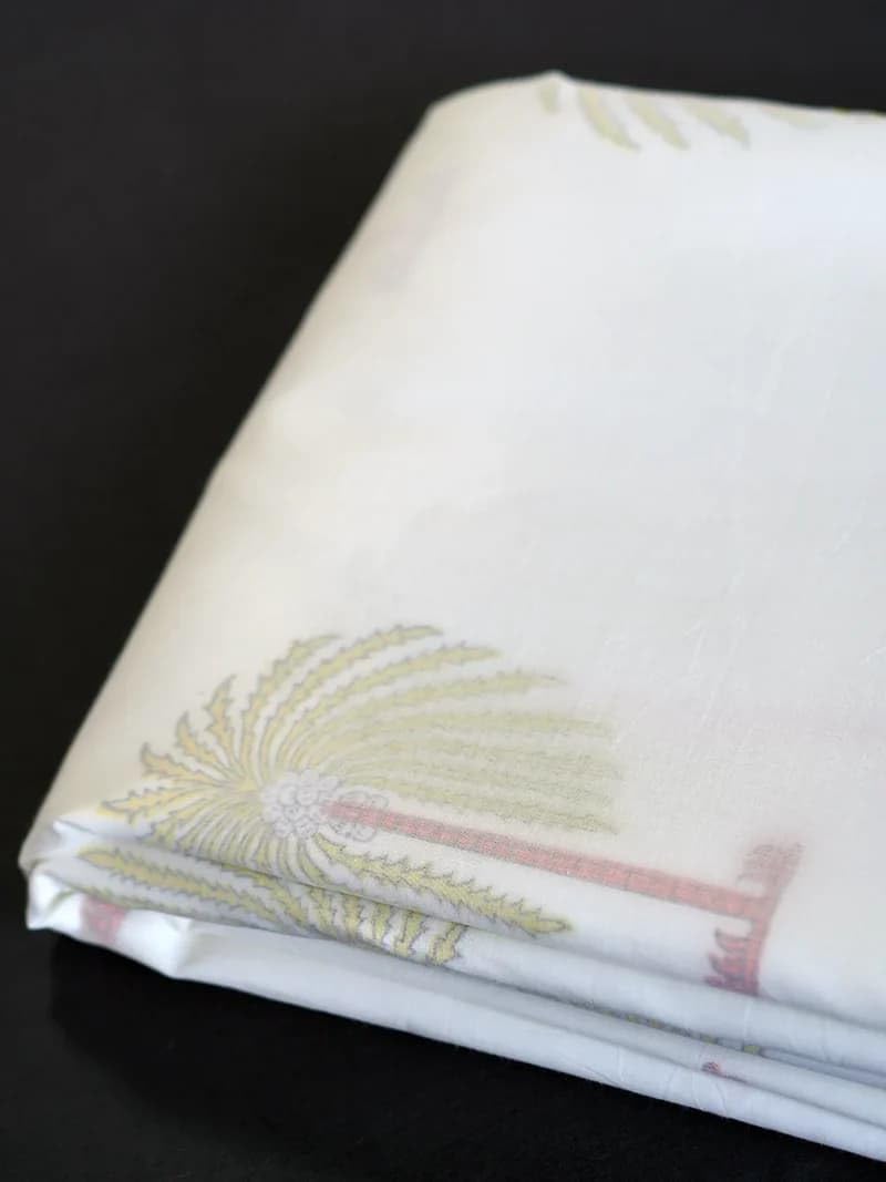 Palm Muslin Dohar, Three Layer Organic Muslin, Hand-Block Printed, Lightweight (Single)-image-20