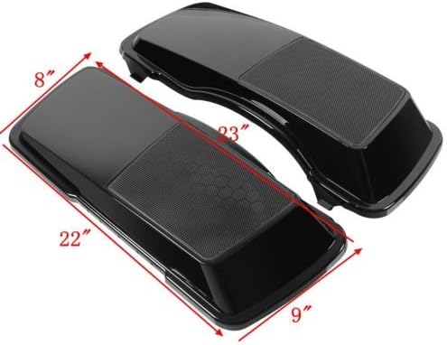 Miniatura 4 de TCMT Tapas de altavoz de alforja color negro vívido para Harley CVO Road King Road Glide Electra Glide Street Glide Ultra Classic 1993-2013