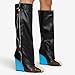 LEMONADE Women Wedge Boots Knee High Fashion Pull On Boots SENNA MULTI 8.5