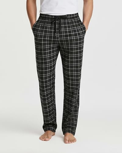 Image of Real Essentials 3 Pack: Men's Soft Cotton Flannel Pajama Pants PJ Lounge Bottoms Elastic Waist Pockets (Big and Tall)