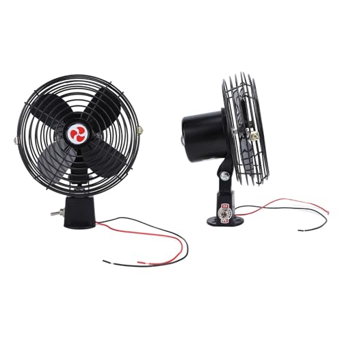 Ventilador de Refrigeración Silencioso para RV de 12V, Interruptor de 2 Velocidades, Ventilador de Coche de Metal Resistente para Camión, RV, Coche, Barco y Autobús (8 pulgadas)