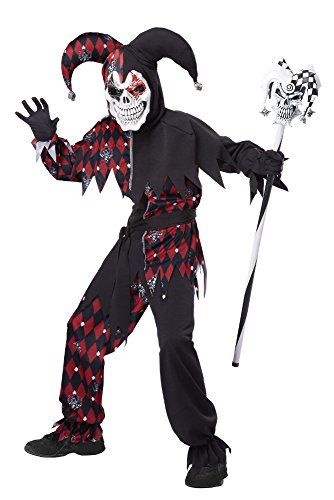 California Costumes Sinister Jester Costume, One Color, 10-12