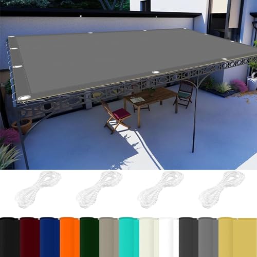 Filet d'ombrage terrasse protection rayons UV polyester gris avec cordes