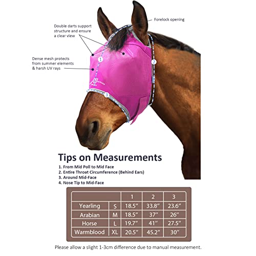 Harrison Howard Horse Fly Mask Standard Magenta Arabian Medium #TOP5