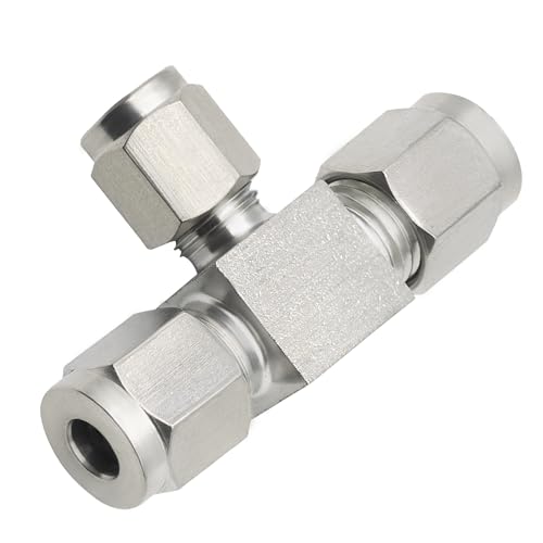 Goldpea Stainless Steel 304 Compression Tube Fitting Reducing Tee 3/8