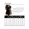 Locryz-Womens-Summer-Twist-Knot-Tshirt-Dresses-Casual-V-Neck-Short-Sleeve-Knot-Dress Locryz Womens Mini Dress Short Sleeve V Neck Side Knot Casual T Shirt Dress XL Black