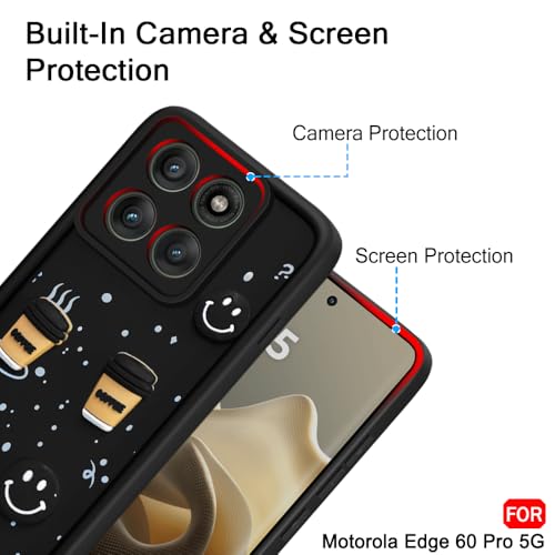 Image of TheGiftKart Back Cover Case for Motorola Moto Edge 60 Pro 5G | Cute Fun Cartoon 3D Bear Coffee Case | Full Camera Protection | Shockproof Back Cover Case for Moto Edge 60 Pro 5G
