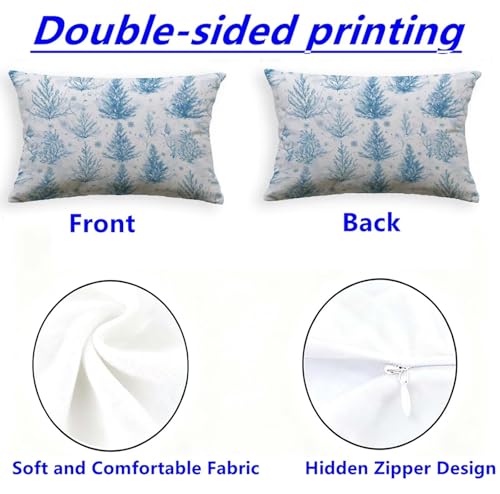 Taie d'oreiller 60x90 lot de 2 en velours blanc avec motif arbre O-172C - 4