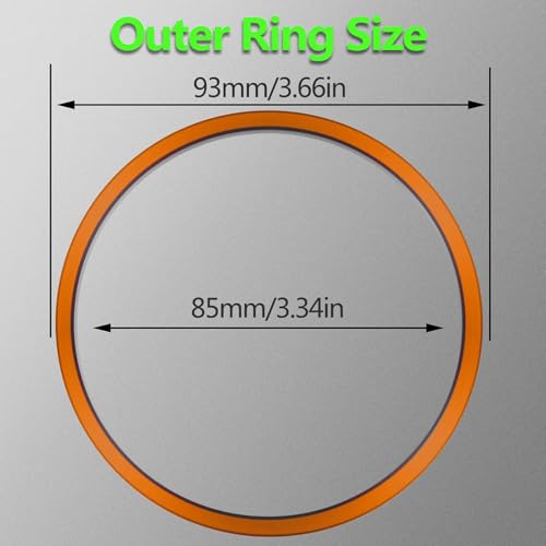 Image of Aluminum Alloy Vent Outer Rings Kit for Toyota Tacoma 2016-2023 (4pcs Orange) - Air Conditioner Vent Trim Rings, Metal Interior Upgrade Accessories