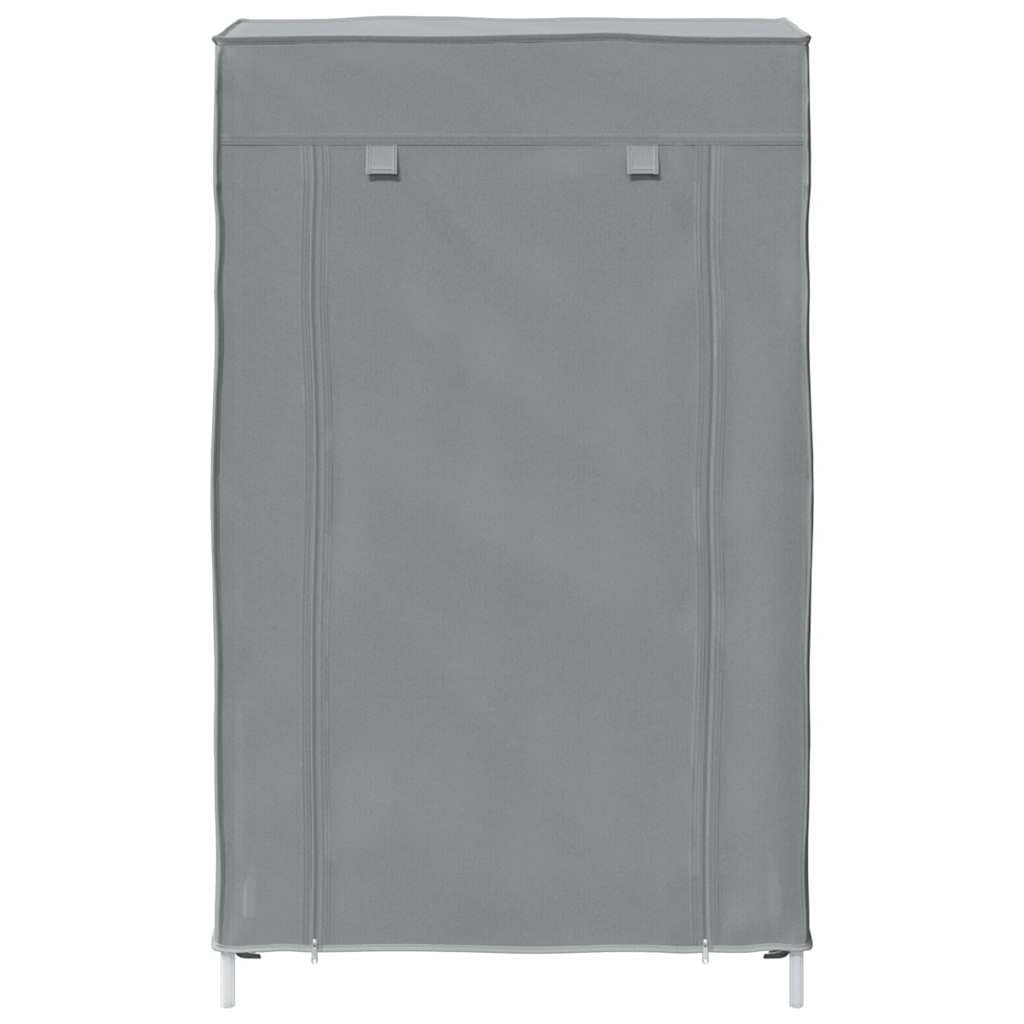 Zapatero gris de tela no tejida con estructura de acero con recubrimiento en polvo, 60,5 x 30 x 97 cm, zapatero de 4 niveles con puerta enrollable, ahorra espacio para pasillo, entrada