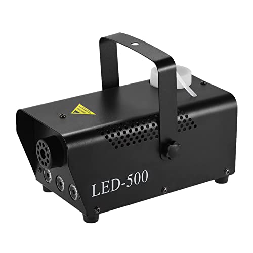 Jemora 500W RGB Portable Fog Machine with 3-Color LED Lights 250ml Tank Remote Control Stage Smoke Machine for Indoor Party Live Concert DJ Bar KTV Stage Effect
