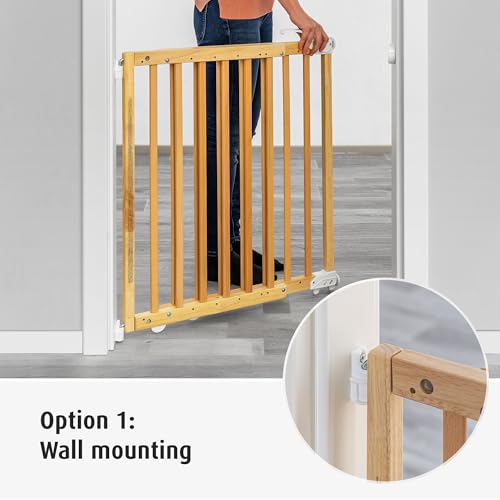 reer Türgitter und Treppenschutzgitter, Baukasten zum Selbstbauen, zum Klemmen oder Schrauben, ausziehbar 63-106 cm, Natur