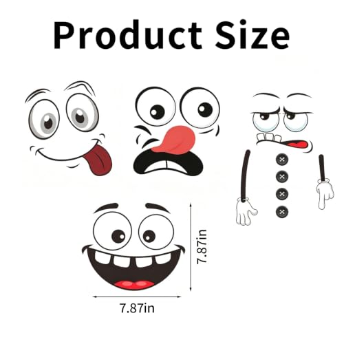 Image of 4Pcs Funny Trash Garbage Can Stickers-6.8in x 8.3in Cute Toilet Lid Decal Sticker,Adhesive Cartoon Expressions Sticker for Kitchen Fridge Bucket,Decorative Wall Stickers Indoor Outdoor,Type B