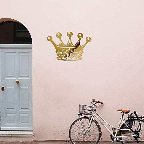 Decal Stickers Of King Crown Shape (Metallic Gold) (Set Of 2) Luxury Weatherproof Vinyl Decal Stickers For Laptop Desktop Smartphone Car Dirt Bike Wall Room Mason Jar Bathtub Door - Ayastic0A2492Go #TOP5
