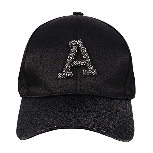PACKOVE Summer Hat Diamond Letter Women's Baseball Cap Breathable for Outdoor Activities Black
