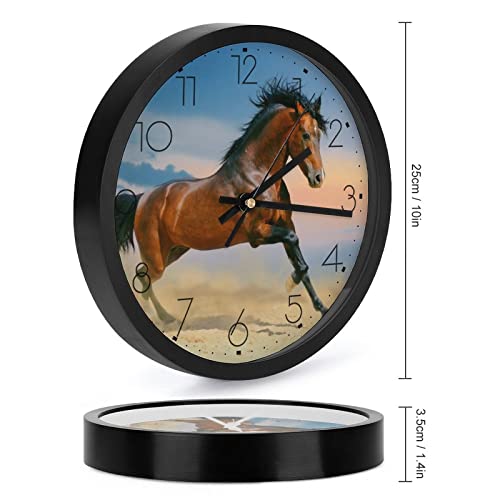 Cheval Moderne Pendule Murale Silencieuse Horloge Salon 25cm - 3