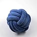 Martin Kench Knot - Cuscino annodato con nodo a sfera, decorazione per letto, camera da letto, camera da letto, decorazione giocattolo (blu scuro, 35 cm)