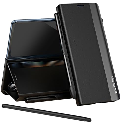 Coque Samsung Fold 3 protection antichoc avec fente stylet S Pen et support noir