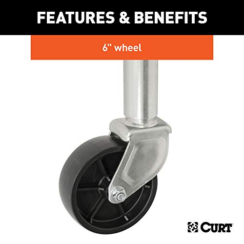 Curt 28100 Marine Boat Trailer Jack With 6-Inch Wheel, 1,000 Lbs. 10-1/2 Inches Vertical Travel, Silver #TOP4