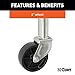CURT 28112 Marine Boat Trailer Jack with 6-Inch Wheel, 1,200 lbs, 11 Inches Vertical Travel
