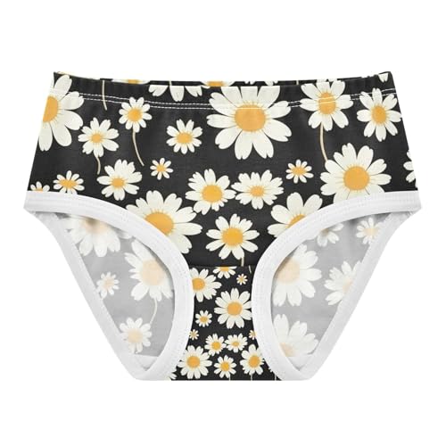 Toddler Girl Panties, Cute Daisy Flower Black Girls Underwear Cotton, 2T–8 Years