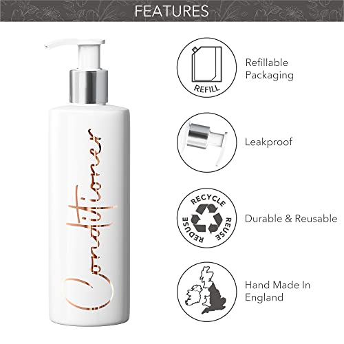 Print Maniacs Mrs Hinch Inspired White Personalised Dispenser Silver Pump Bottles Set 6 (COPPER, F2), 500ml - Image 4