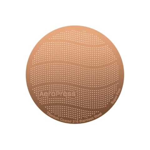 AeroPress Gold Tone Metal Coffee Filters, Reusable Coffee Filters for AeroPress Coffee Makers, Full-Bodied Coffee Without Bitterness, Easy to Clean Gold Coffee Filter, Stainless Steel - Standard Cover