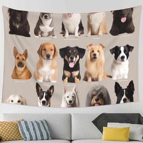 Tapisserie murale imprimée de race de chien décoration salon YKLJG