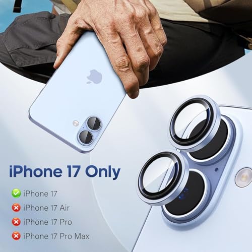 Image of CLITZ for iPhone 17 Camera Lens Protector Original Individual Lens Screen Protector | 9H Hardness, Scratch-Resistant, Case Friendly (Blue)