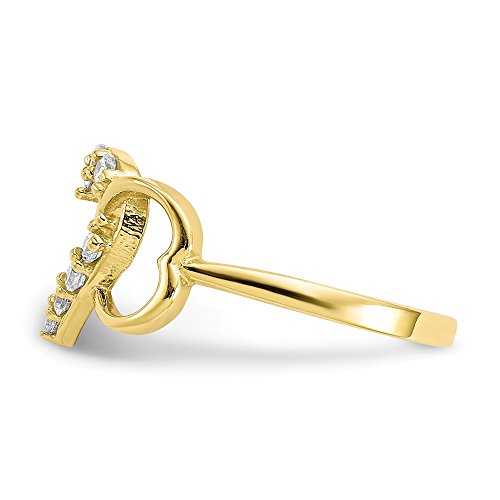 Sonia Jewels Size - 5-10K Yellow Gold Cz Cubic Zirconia Love Heart Ring (2 To 11 Mm) #TOP3