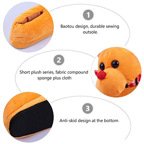 Pantufa de Natal KesYOO de pelúcia com alce aconchegante para o inverno para adultos, casal, calçado