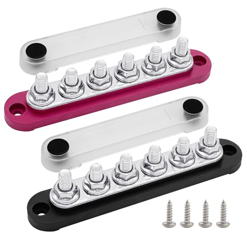 6 x M8 Studs Power Distribution Block Bus Bar 12V 200A