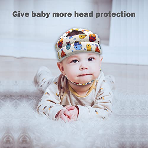Image of Baby Head Protector Baby Helmet for Crawling Walking, No Bumps Safety Head Adjustable Protective Cap for Walking, Playing (Fish)