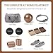 Prospervere Pilates Studio Ring Set with Exercise Ball, Resistance Bands, Ankle Weights, Duffle Bag, Sliding Discs, Pilates Socks. (Mocha Drive (Brown/Gray))