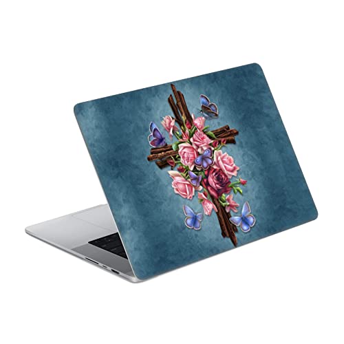 Vinyle autocollant Fleur Croix MacBook Pro 16 A2485 pour styliser votre bureau