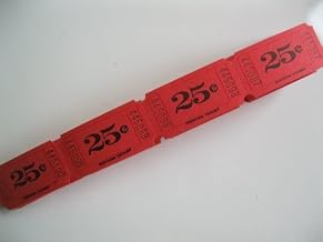 100 Red 25 cents Consecutively Numbered Raffle Tickets