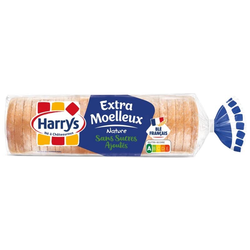 HARRYS Pain de mie extra moelleux nature sans sucre ajouté - 500g, idéal pour vos sandwichs et toasts. - Lot De 4 - Vendu Par Lot