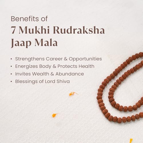Image of Astrotalk 7 Mukhi Rudraksha Mala 108+1 Beads | Certified 7mm Rudraksha | Attract Wealth, Prosperity & Positivity | Divine Venus Blessings | Sawan Special | Rudraksha Mala Original for Men & Women